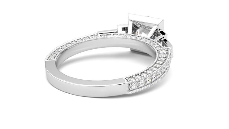 Taylor & Hart Athena Round Engagement Ring 360 degree image 13