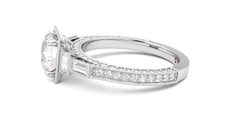 Taylor & Hart Athena Round Engagement Ring 360 degree image 21