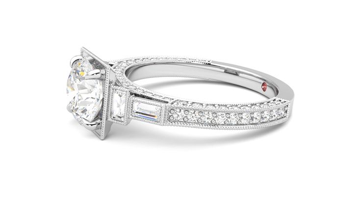 Taylor & Hart Athena Round Engagement Ring 360 degree image 22