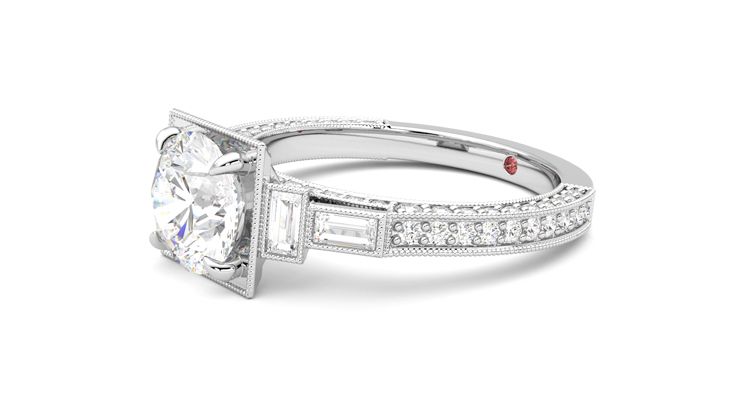 Taylor & Hart Athena Round Engagement Ring 360 degree image 23