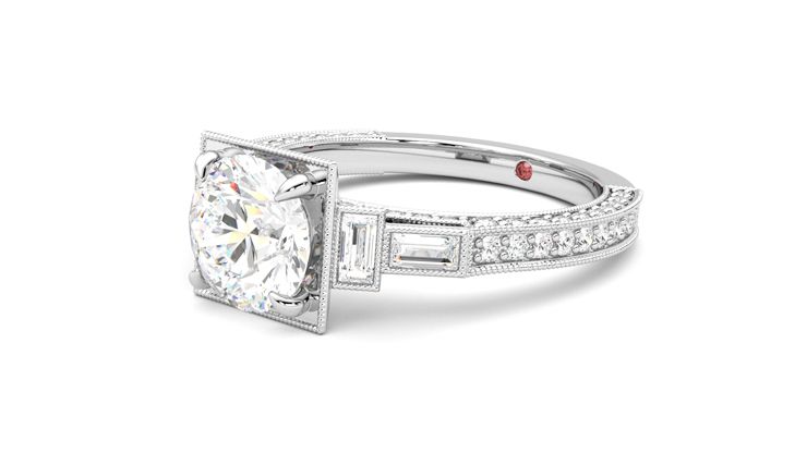 Taylor & Hart Athena Round Engagement Ring 360 degree image 24