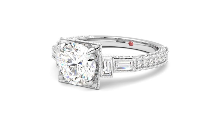 Taylor & Hart Athena Round Engagement Ring 360 degree image 25