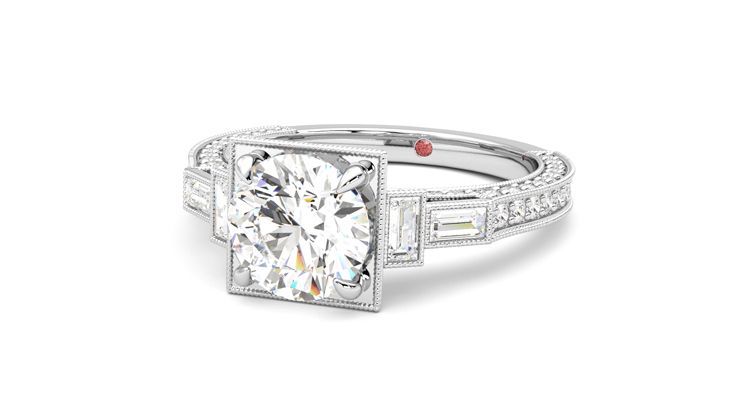 Taylor & Hart Athena Round Engagement Ring 360 degree image 26