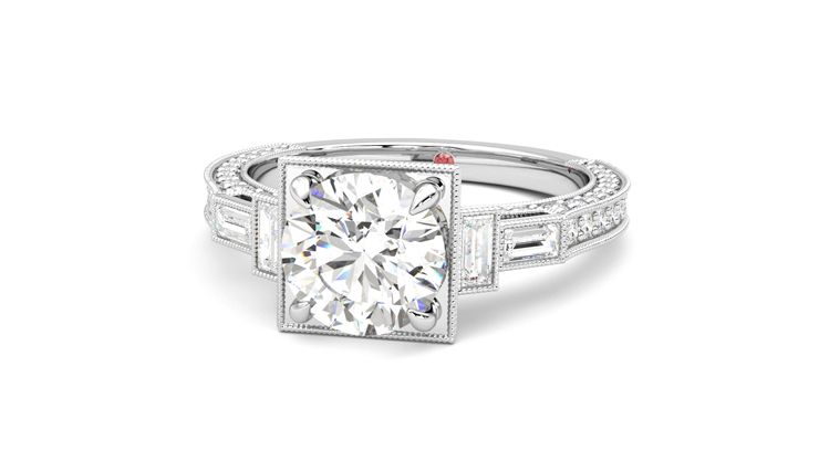 Taylor & Hart Athena Round Engagement Ring 360 degree image 27