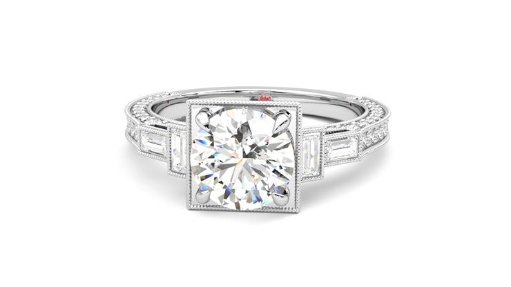 Taylor & Hart Athena Round Engagement Ring 360 degree image 28