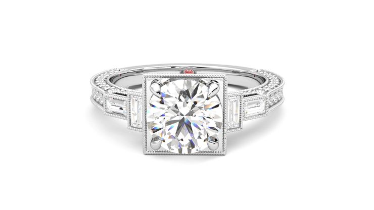 Taylor & Hart Athena Round Engagement Ring 360 degree image 29
