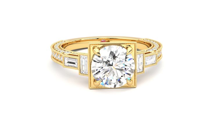 Taylor & Hart Athena Round Engagement Ring 360 degree image 2