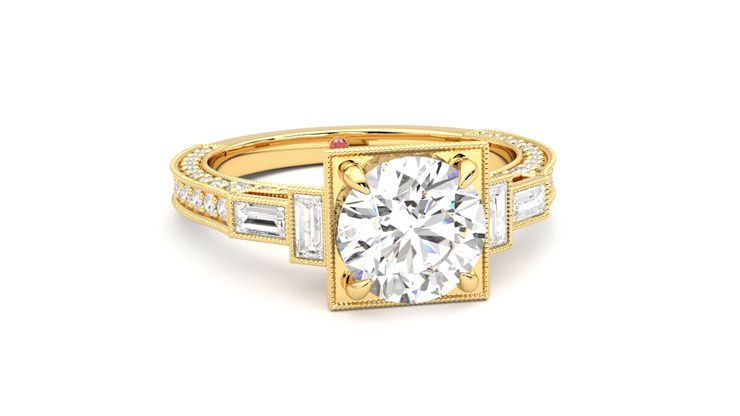 Taylor & Hart Athena Round Engagement Ring 360 degree image 3