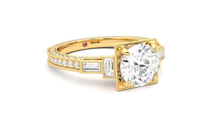 Taylor & Hart Athena Round Engagement Ring 360 degree image 5
