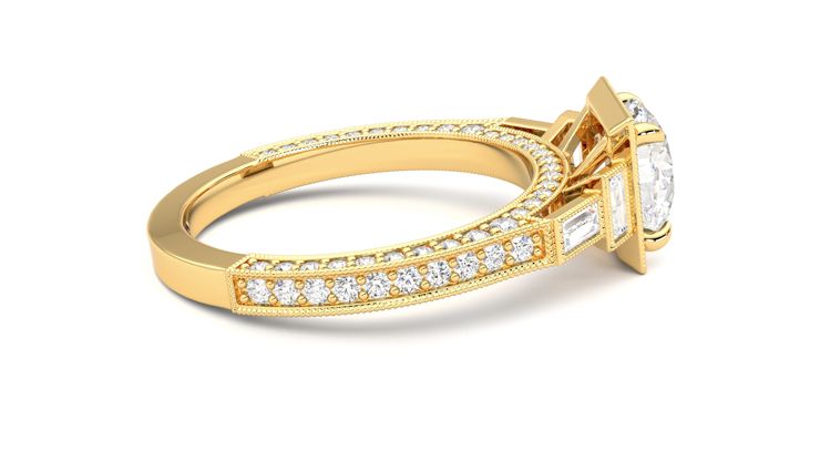 Taylor & Hart Athena Round Engagement Ring 360 degree image 10