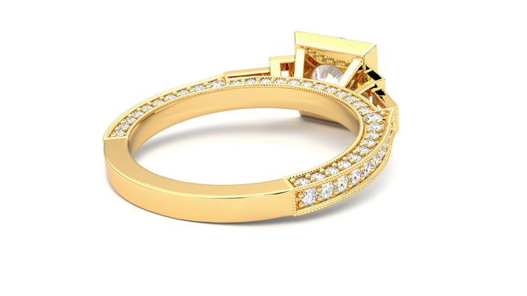 Taylor & Hart Athena Round Engagement Ring 360 degree image 13