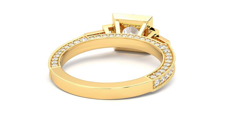 Taylor & Hart Athena Round Engagement Ring 360 degree image 14