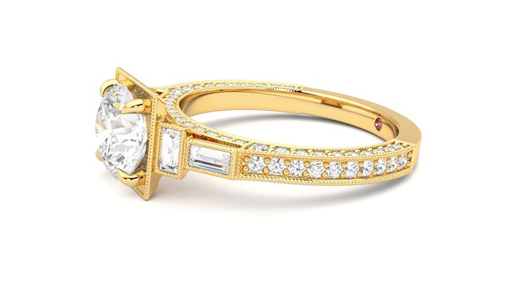 Taylor & Hart Athena Round Engagement Ring 360 degree image 22