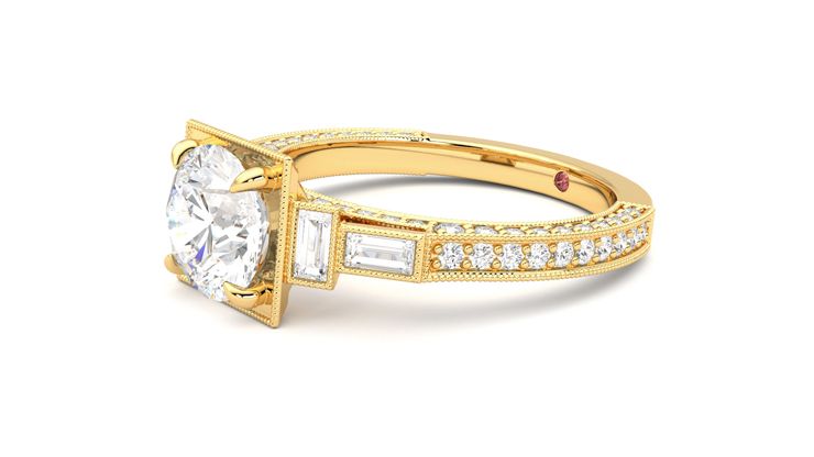 Taylor & Hart Athena Round Engagement Ring 360 degree image 23
