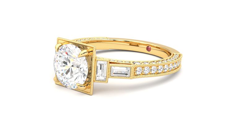 Taylor & Hart Athena Round Engagement Ring 360 degree image 24