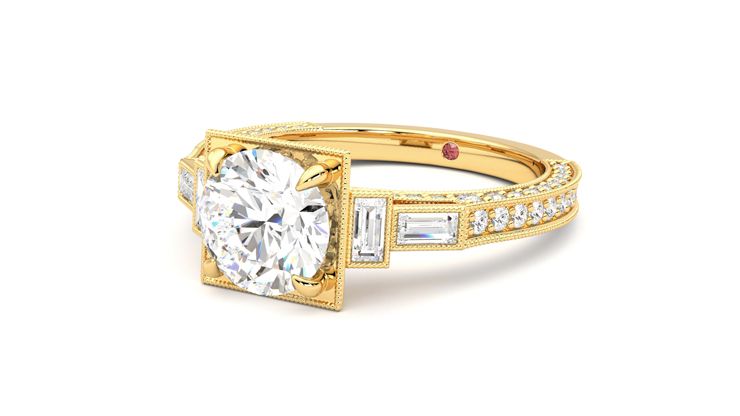 Taylor & Hart Athena Round Engagement Ring 360 degree image 25