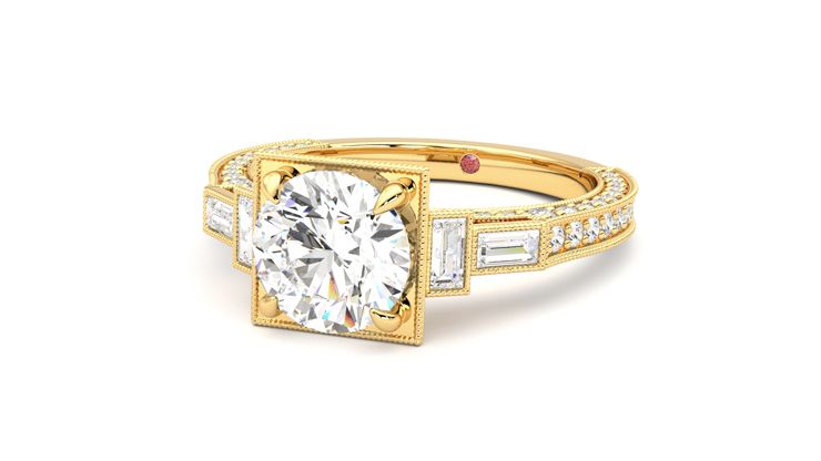 Taylor & Hart Athena Round Engagement Ring 360 degree image 26