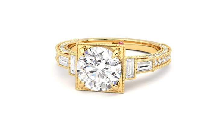 Taylor & Hart Athena Round Engagement Ring 360 degree image 27