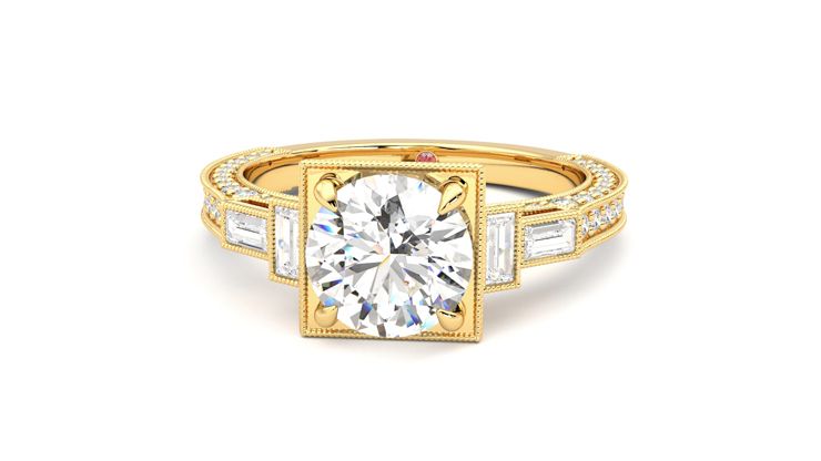 Taylor & Hart Athena Round Engagement Ring 360 degree image 28