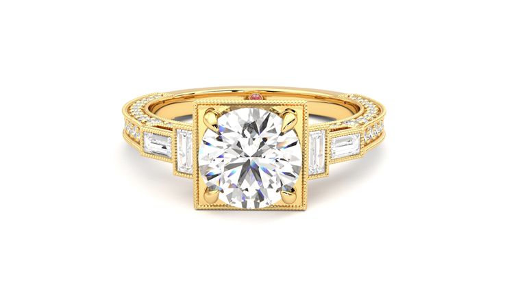 Taylor & Hart Athena Round Engagement Ring 360 degree image 29