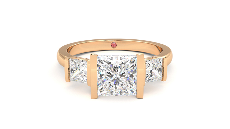 Taylor & Hart Auric Princess Engagement Ring 360 degree image 1