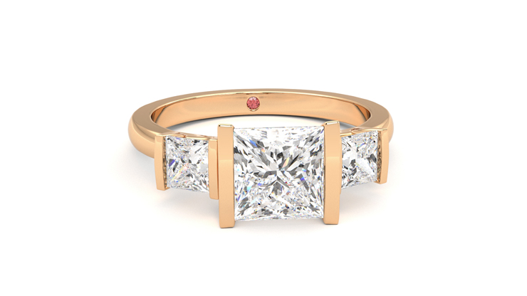 Taylor & Hart Auric Princess Engagement Ring 360 degree image 2