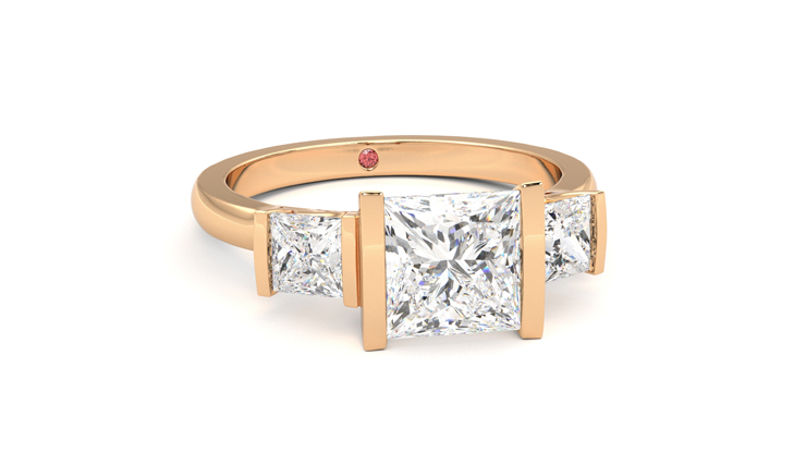 Taylor & Hart Auric Princess Engagement Ring 360 degree image 3