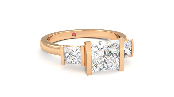Taylor & Hart Auric Princess Engagement Ring 360 degree image 4