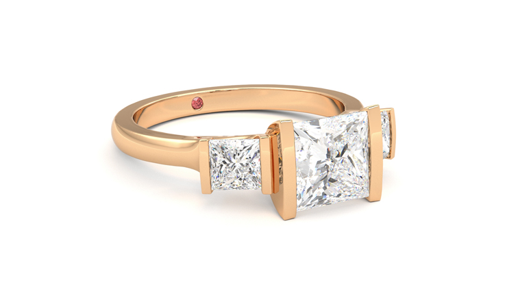 Taylor & Hart Auric Princess Engagement Ring 360 degree image 5