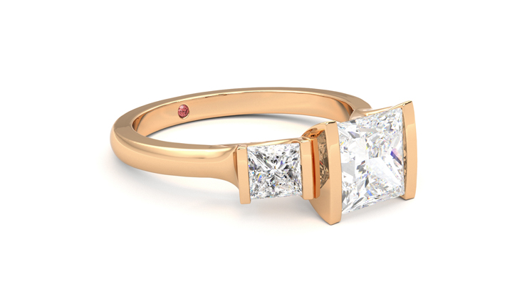 Taylor & Hart Auric Princess Engagement Ring 360 degree image 6