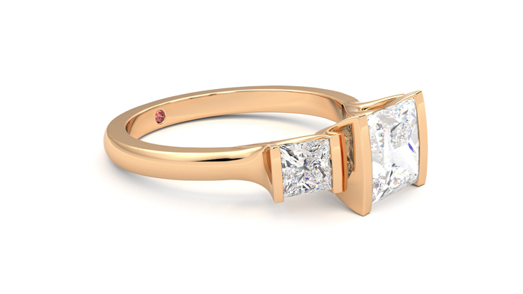 Taylor & Hart Auric Princess Engagement Ring 360 degree image 7