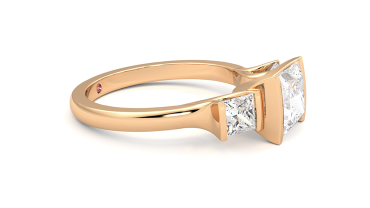 Taylor & Hart Auric Princess Engagement Ring 360 degree image 8