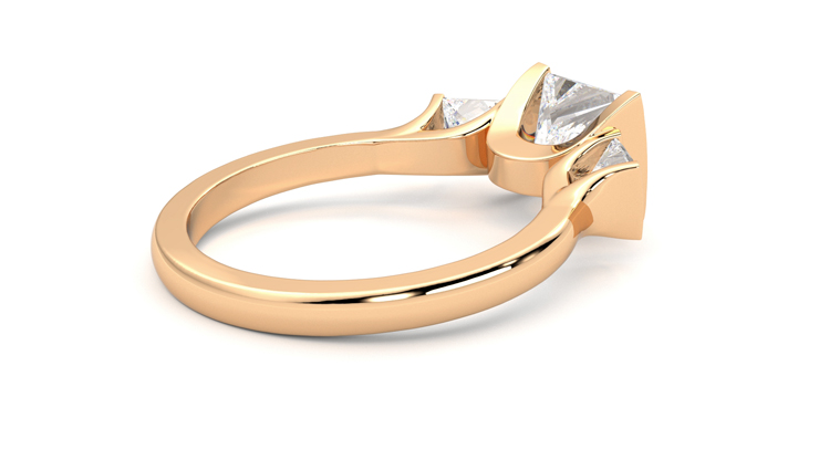 Taylor & Hart Auric Princess Engagement Ring 360 degree image 12