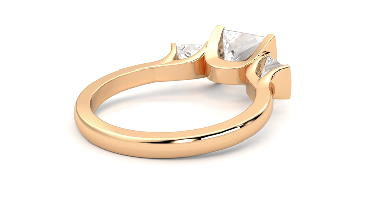 Taylor & Hart Auric Princess Engagement Ring 360 degree image 13