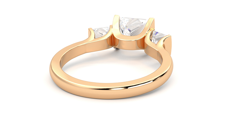 Taylor & Hart Auric Princess Engagement Ring 360 degree image 14