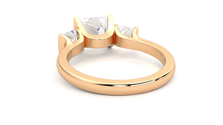 Taylor & Hart Auric Princess Engagement Ring 360 degree image 16