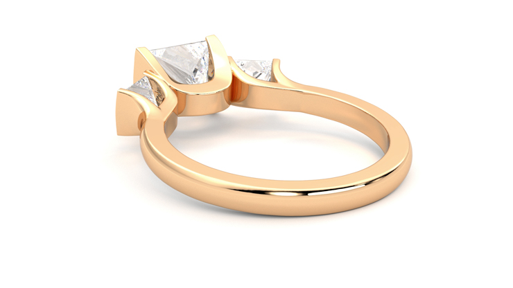 Taylor & Hart Auric Princess Engagement Ring 360 degree image 17