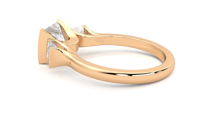 Taylor & Hart Auric Princess Engagement Ring 360 degree image 19