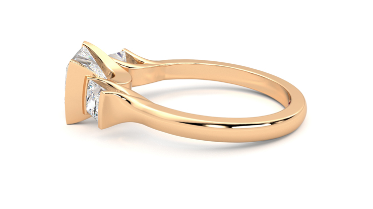 Taylor & Hart Auric Princess Engagement Ring 360 degree image 20