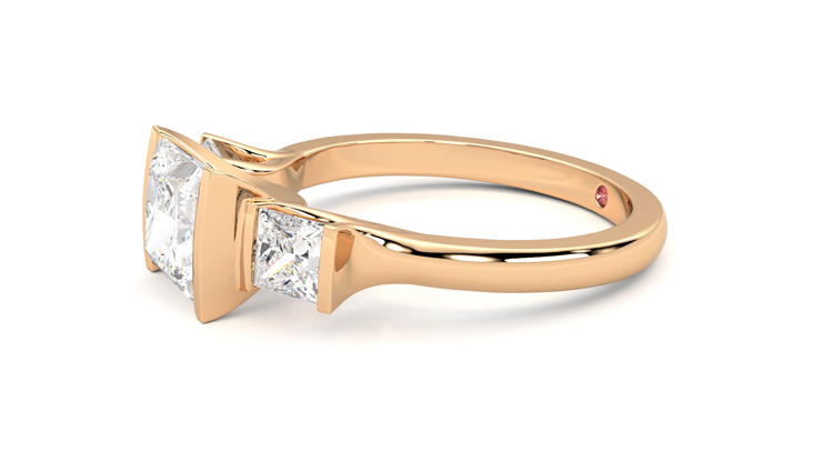 Taylor & Hart Auric Princess Engagement Ring 360 degree image 22