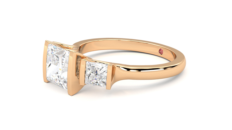 Taylor & Hart Auric Princess Engagement Ring 360 degree image 23