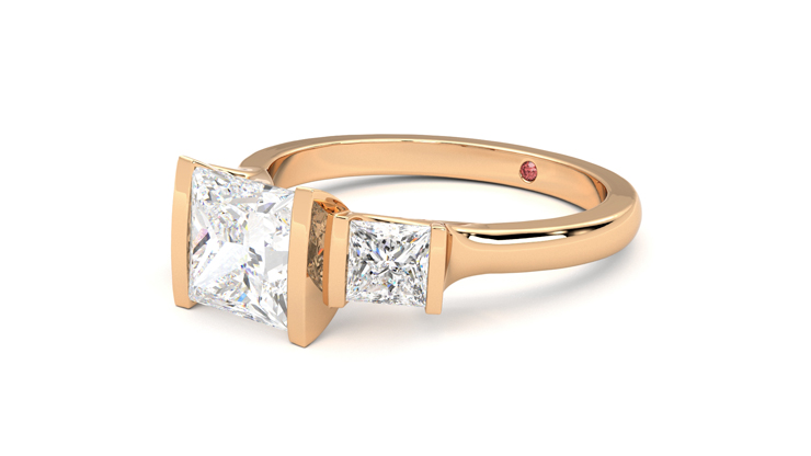 Taylor & Hart Auric Princess Engagement Ring 360 degree image 24