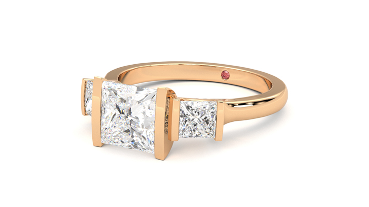 Taylor & Hart Auric Princess Engagement Ring 360 degree image 25