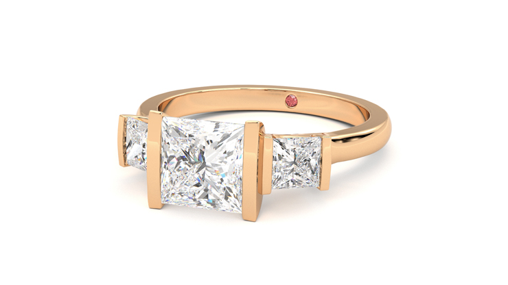 Taylor & Hart Auric Princess Engagement Ring 360 degree image 26