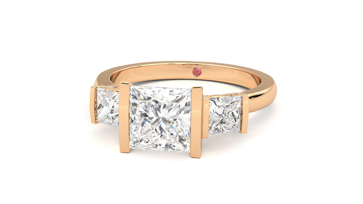 Taylor & Hart Auric Princess Engagement Ring 360 degree image 27