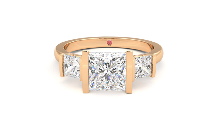 Taylor & Hart Auric Princess Engagement Ring 360 degree image 29