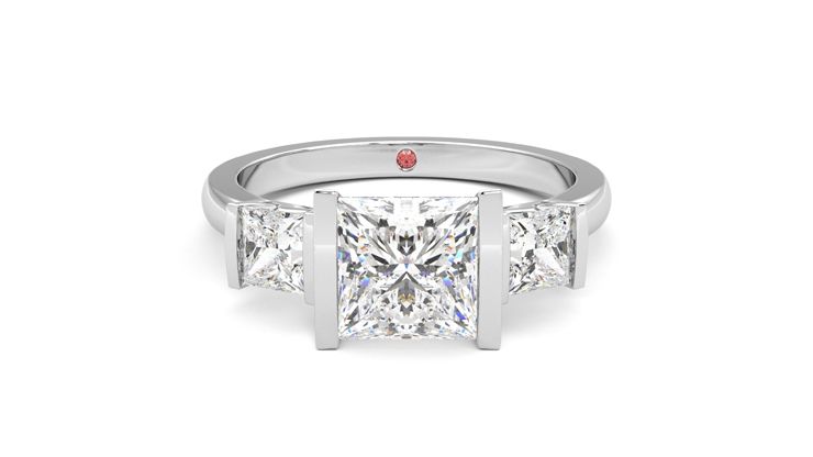 Taylor & Hart Auric Princess Engagement Ring 360 degree image 0