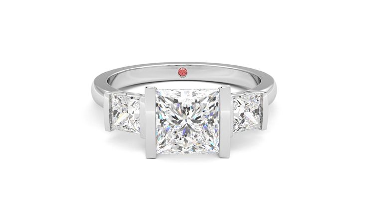 Taylor & Hart Auric Princess Engagement Ring 360 degree image 1