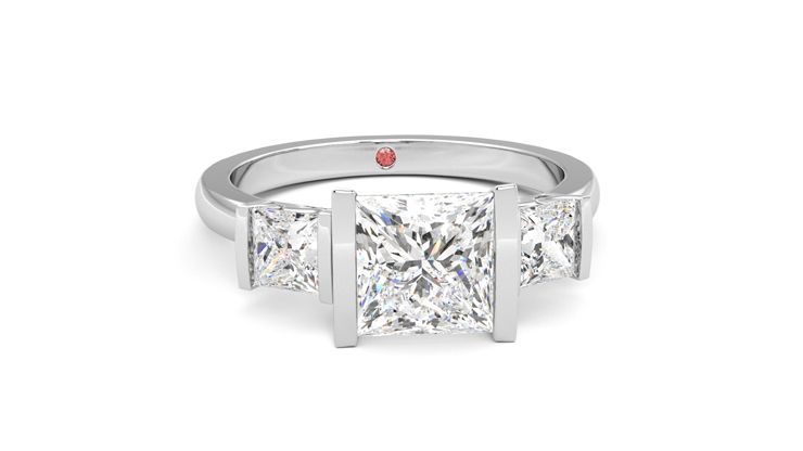 Taylor & Hart Auric Princess Engagement Ring 360 degree image 2
