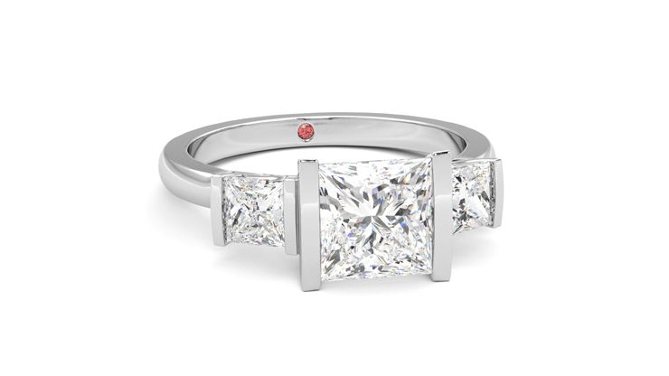 Taylor & Hart Auric Princess Engagement Ring 360 degree image 3